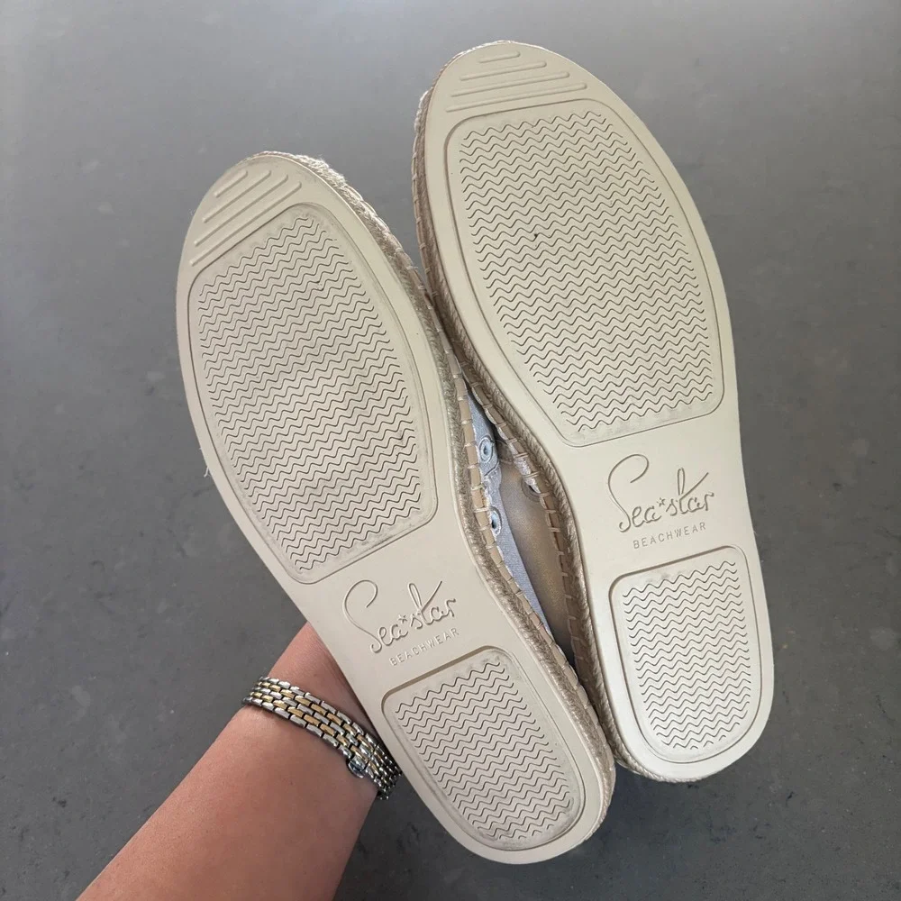 Sea Star Beachwear Champagne Gold Espadrille Water Shoe Women 10 Resort Travel